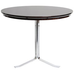 Round Table with Metal Legs and New Veneer Top