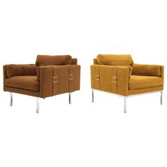 Original Complimenting Pair of Milo Baughman Lounge Chairs 5