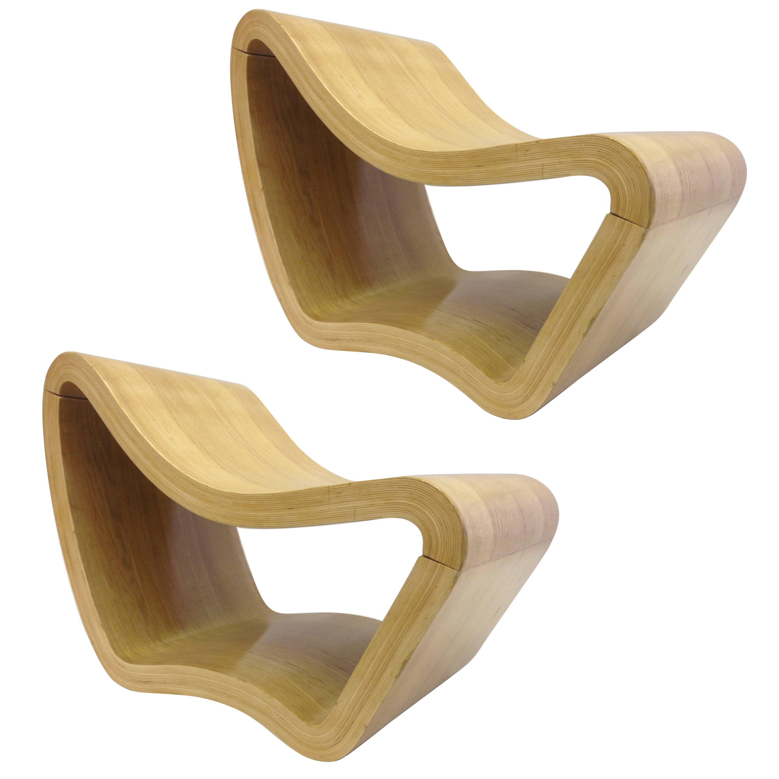 2 Midcentury Organic Modern / Sculptures/ Lounge Chairs, Frederick Kiesler, 1947 For Sale