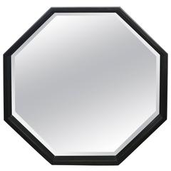 Large Ebonized Octagonal Bevelled Mirror 12