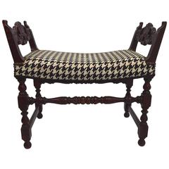 Tudor Oak Bench with Herringbone Saddle Seat