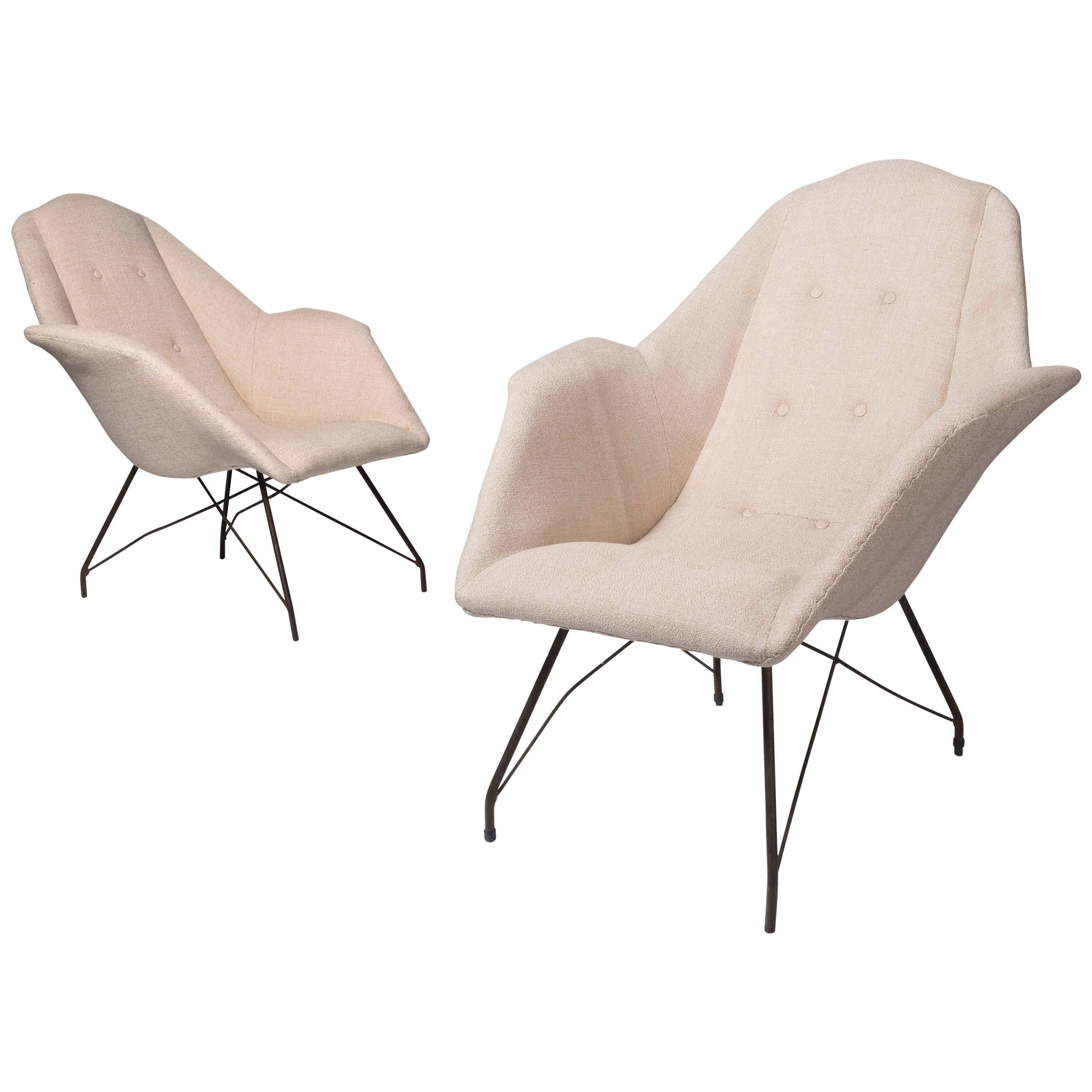 Pair of Butterfly Armchairs by Carlo Hauner  For Sale