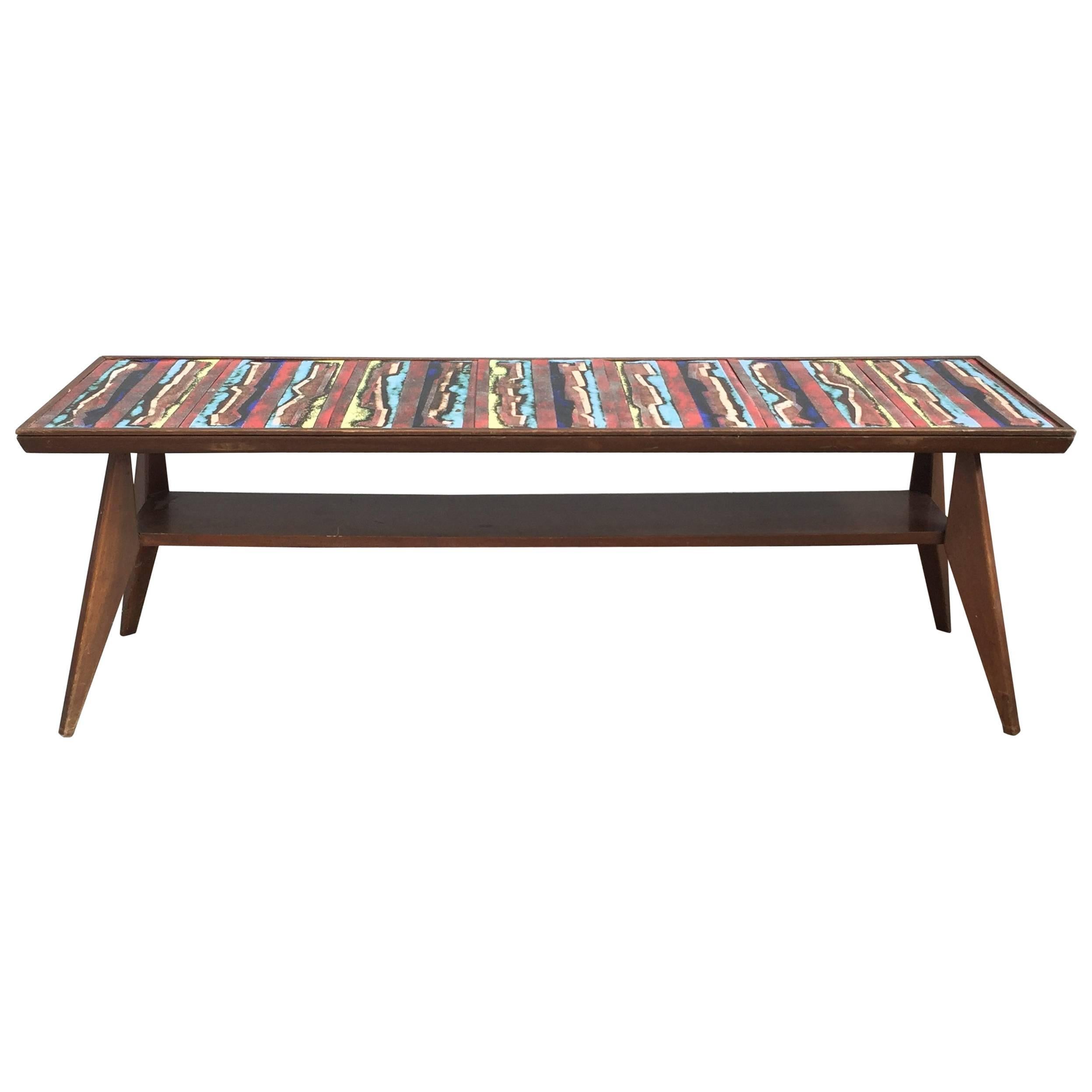 Stunning Italian Enameled Coffee Table