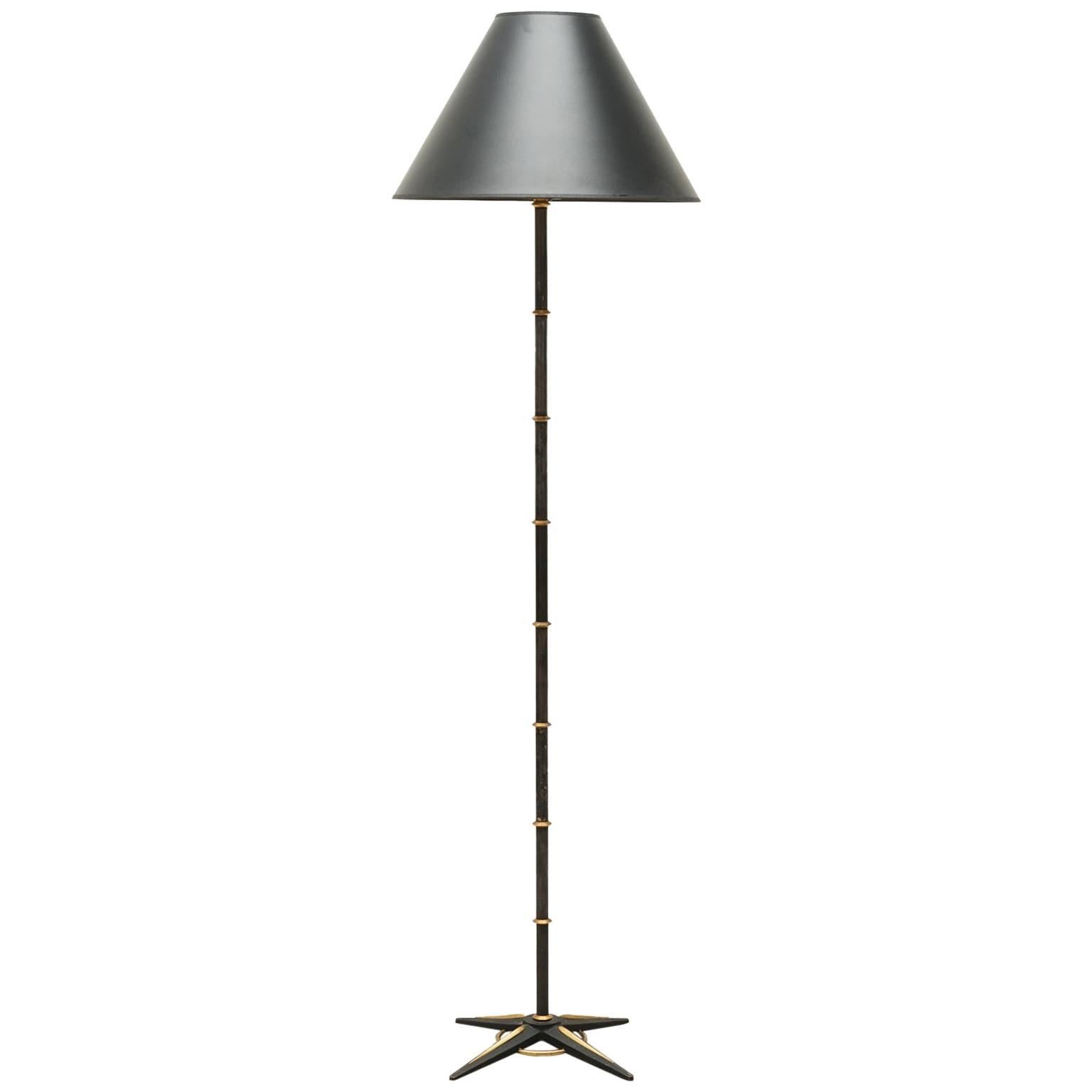 Jacques Adnet Star-Base Floor Lamp, France, 1950s For Sale