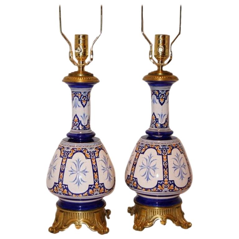 French Porcelain Table Lamps For Sale