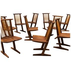 Set of Ten Conoid Chairs by George Nakashima, 1982 1