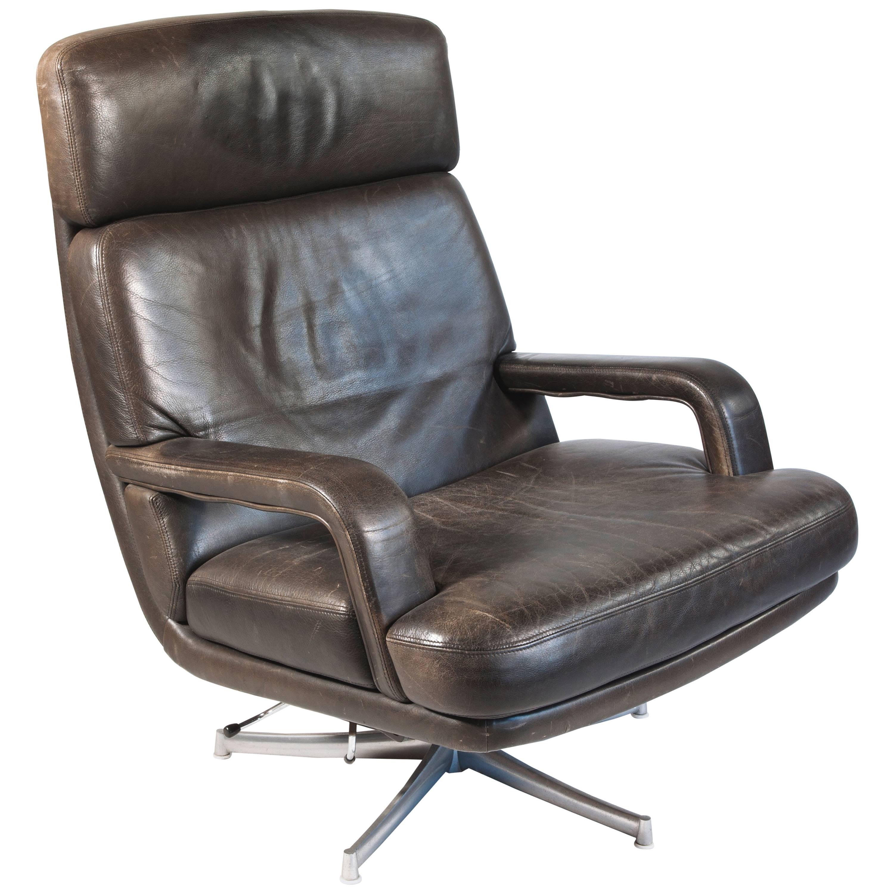Leather Lounge Chair 'Don' by Bernd Münzebrock for Walter Knoll, 1970s For Sale