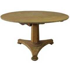 Large Antique Round Pine Dining Table, English, circa 1850