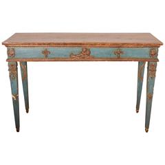 Italian Neoclassical Style Parcel-Gilt and Painted Console Table 8