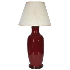 A Chinese Sang de Boeuf Porcelain Vase Mounted as a Lamp