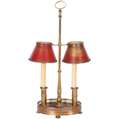 French Two-Light Bronze and Tole Bouilotte Lamp 6