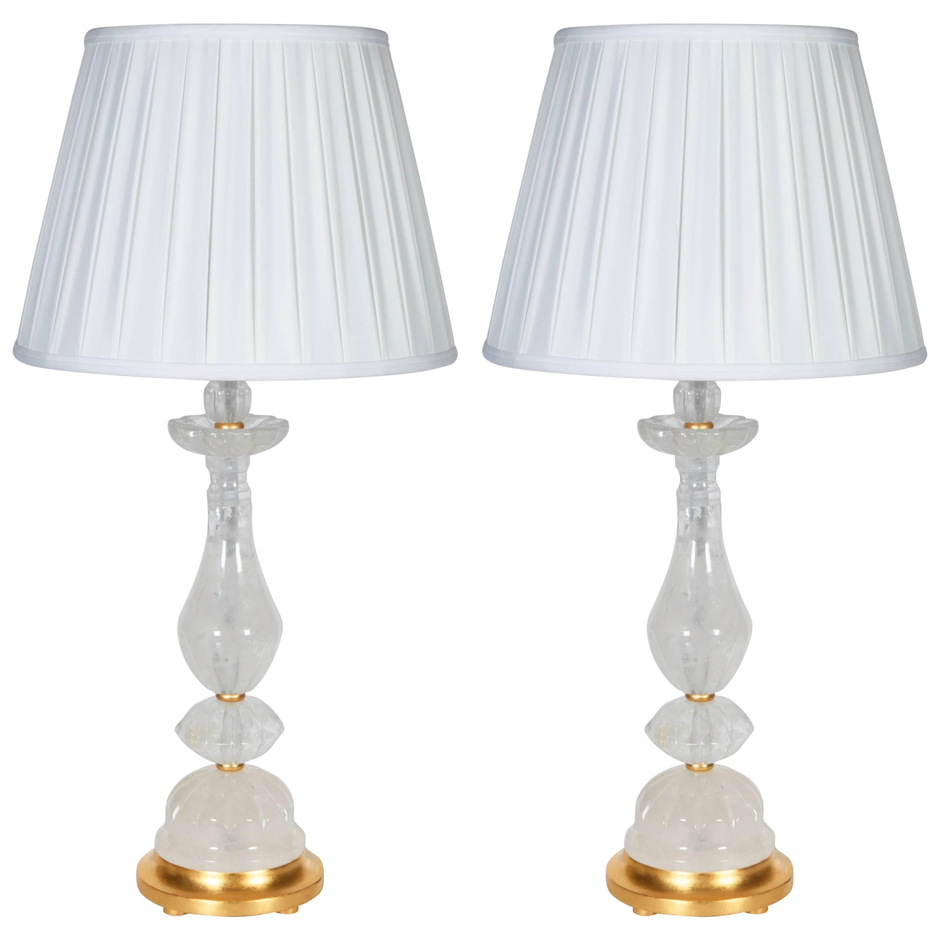 A Pair of New Rock Crystal Lamps