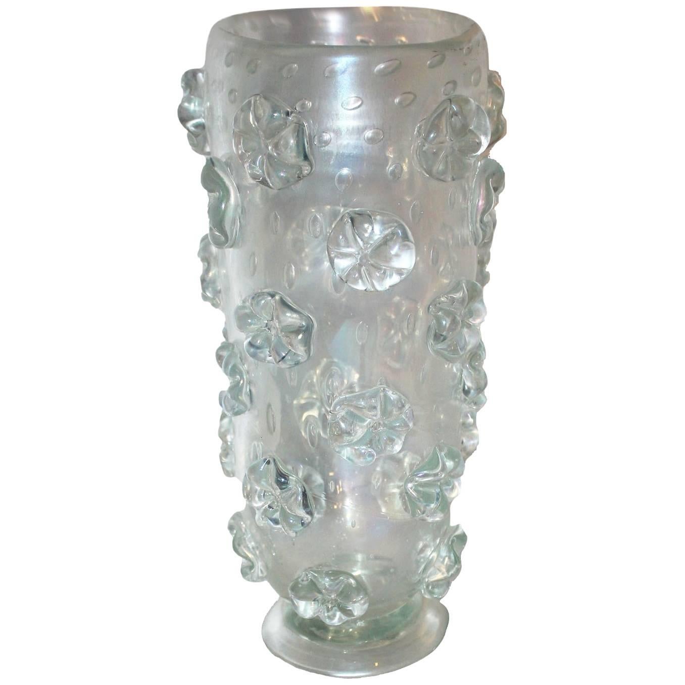 Barovier & Toso Iridescent Art Deco Crystal Vase