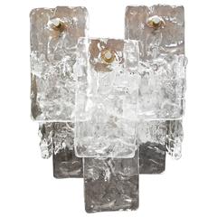 Retro Ice Glass Wall Light, Sconce by Kalmar