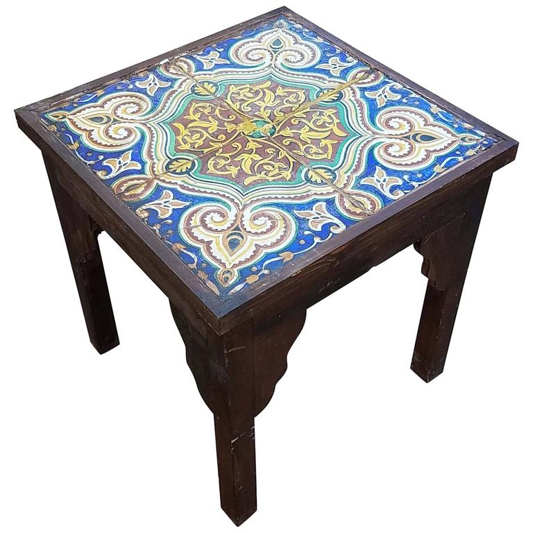 19th Century Mosaic TilesSide Table For Sale at 1stDibs tile side table