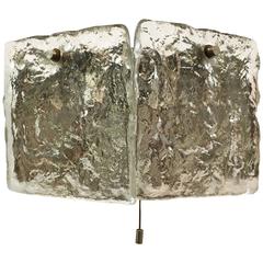 Used Ice Glass Wall Light, Sconce by Kalmar