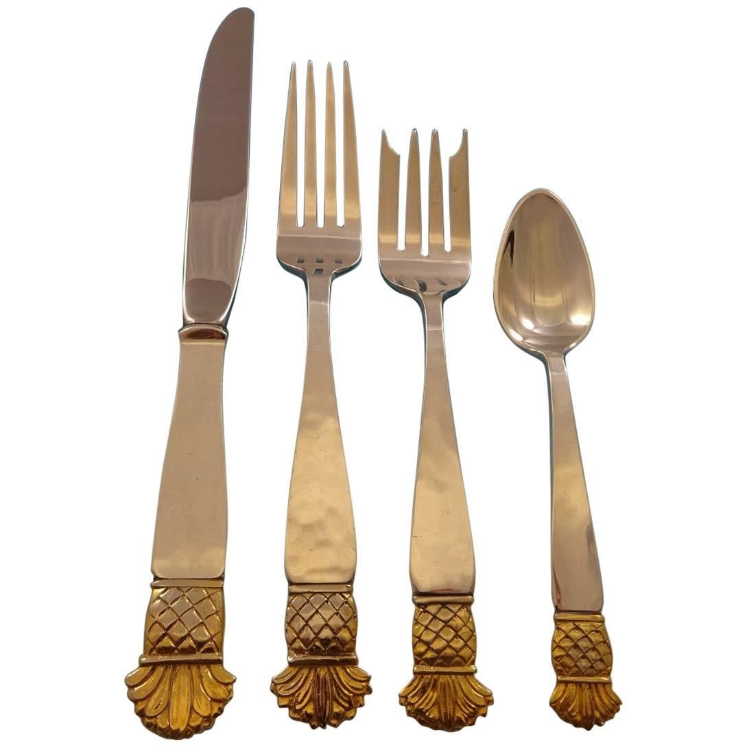 Grenada Gold by Old Newbury Crafters Sterling Silver Flatware Set Service, Rare!