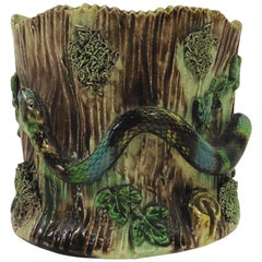 Majolica Palissy Snake Vase Thomas Sergent, circa 1880