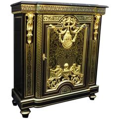 Cabinet LXIV Stamped CORNU in Boulle Marquetry, 19th Century, Napoleon