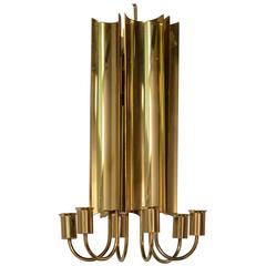 Pierre Forssell, Six Arms Brass "Reflex" Suspended Candlestick, Made by Skultuna
