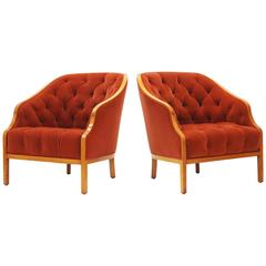 Pair of Ward Bennett Club Chairs for Brickel Associates 9
