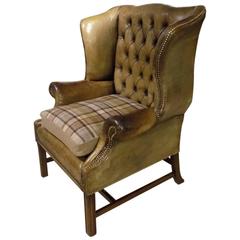 Good George III Style Leather Wing Armchair