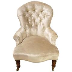 Antique Victorian Period Deep Buttoned Nursing Chair by Gillows of Lancaster