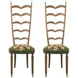 Pair of High-Backed Chairs Attributed to Oskar Strnad or Hugo Gorge