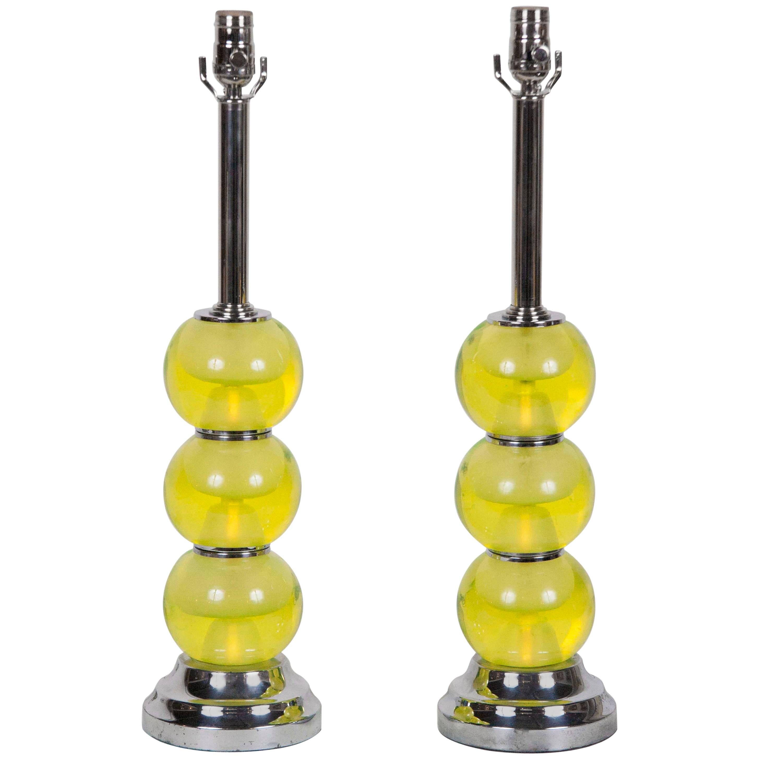 Pair of Mid-Century Murano Glass Lamps