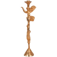 Gilt Candlestick by Pierre Casenove for Fondica