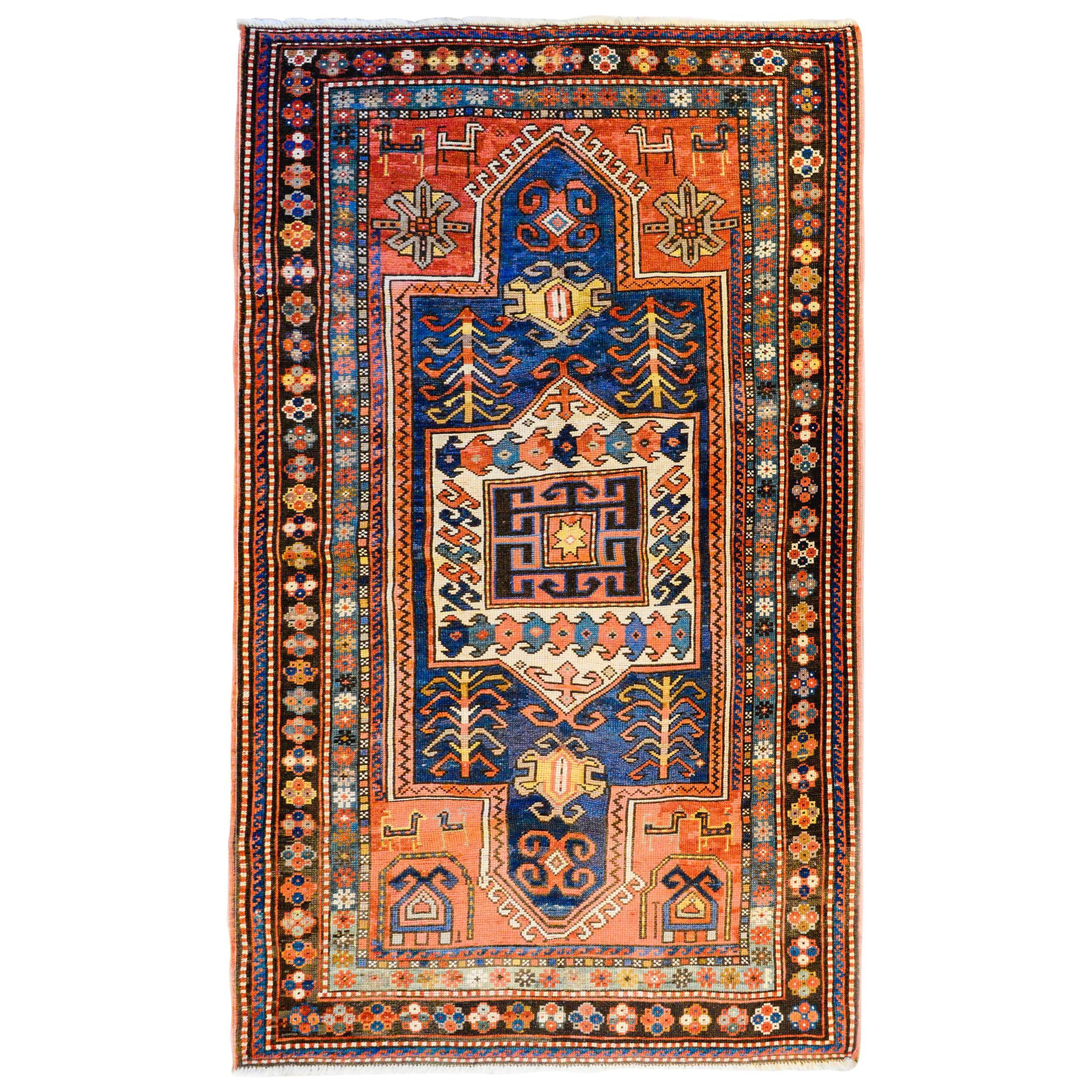 Wonderful 19th Century Kazak Rug For Sale