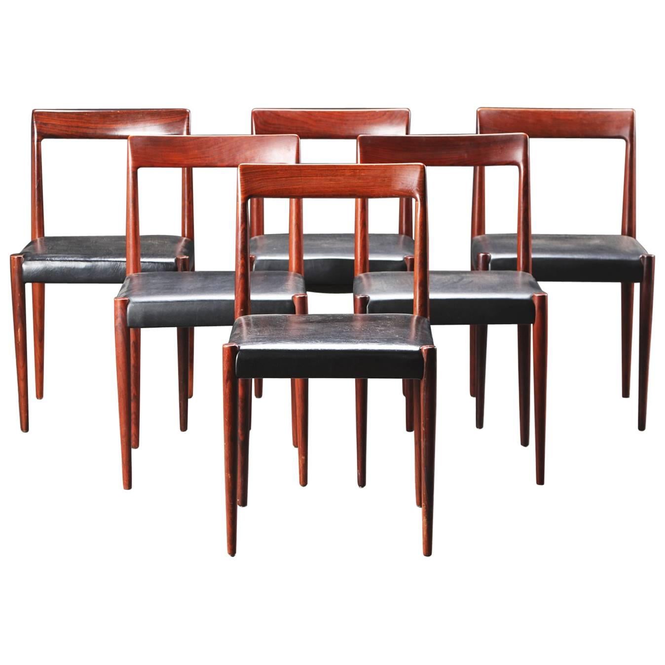 Set of Six Danish Rosewood Dining Chairs
