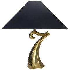 Lampe de table à bras de dragon sculpturale en laiton du milieu du siècle d'après Philippe Jean