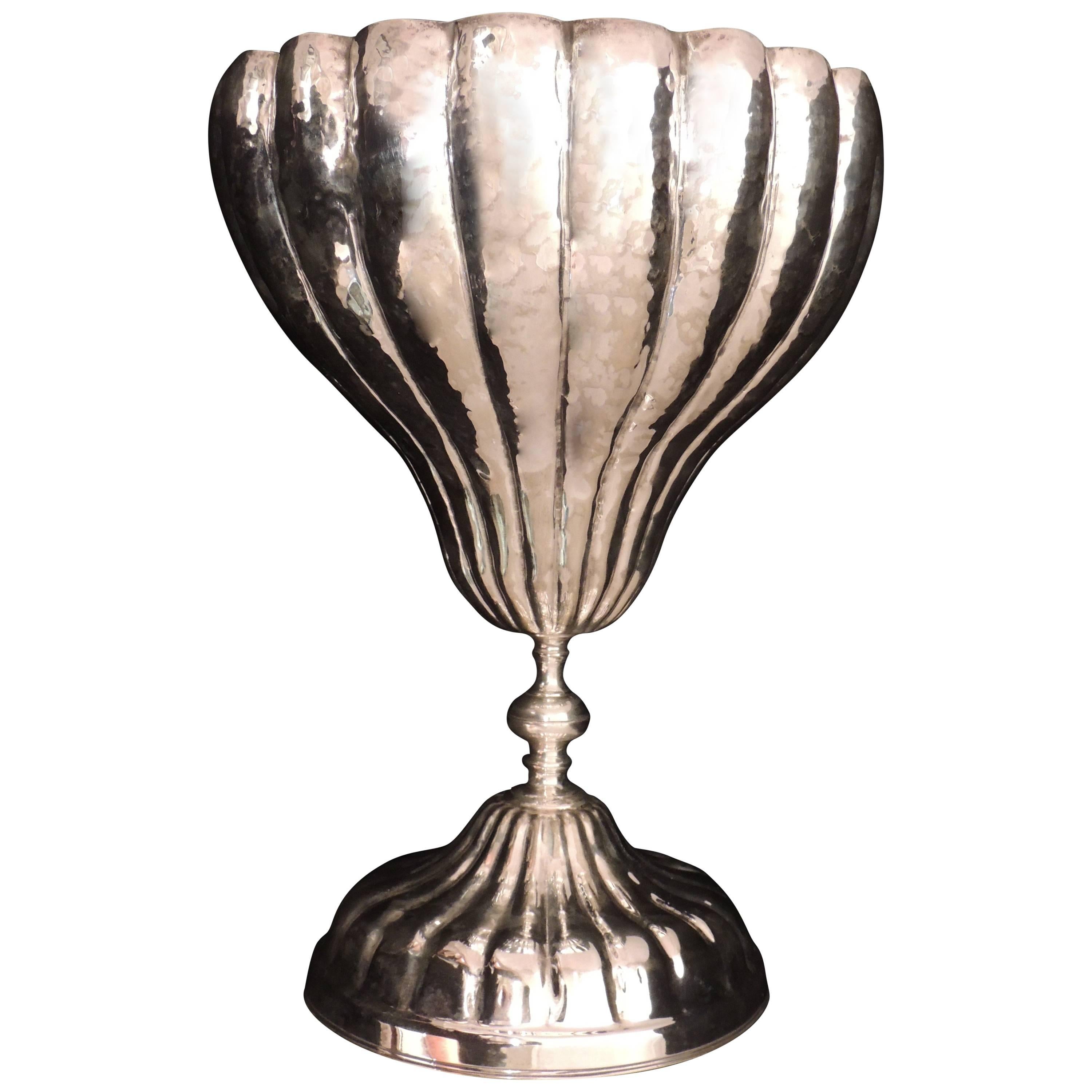 Art Deco Grand Silver Chalice In the style of Hoffman For Sale