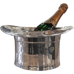 Silver Art Deco Top Hat Champagne Bucket