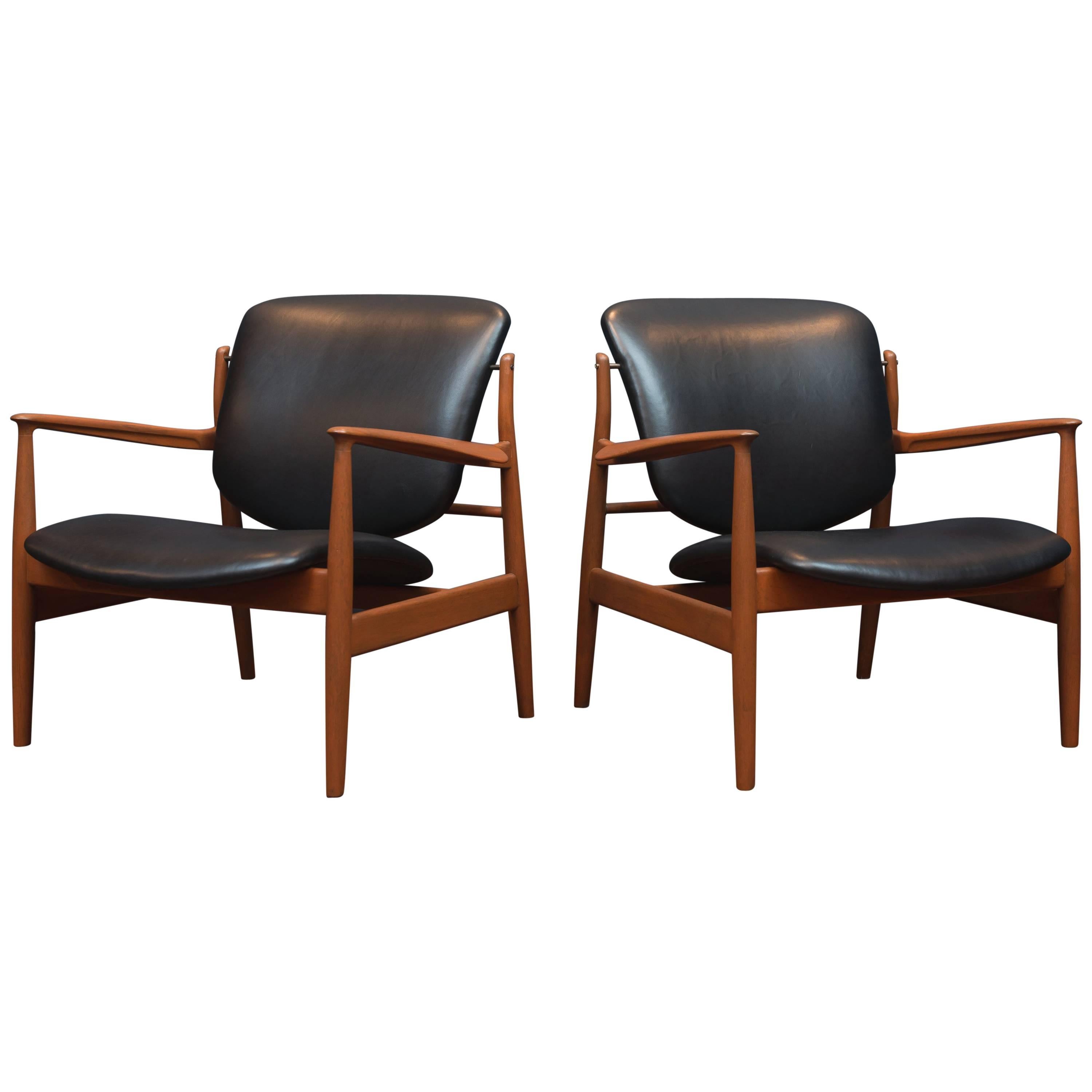 Danish Modern Lounge Chairs Design by Finn Juhl at 1stDibs