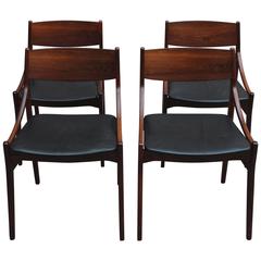 Vintage Set of Four 1960s Danish Chairs by Vestervig Erikson