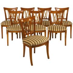 Set of Eight Directoire Style Antique French Dining Chairs