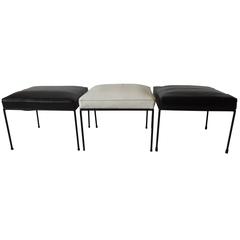 Set of three Paul McCobb 1950s Iron Stools 10