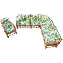 Mid-Century Bamboo Sofa und Sessel