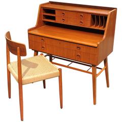 Swedish Teak Desk with Matching Chair 11