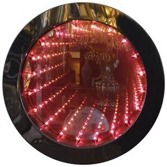 Retro Infinity Mirror with Red Bulbs