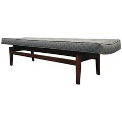 Rare Mid-Century Floating Upholstered Bench by Jens Risom