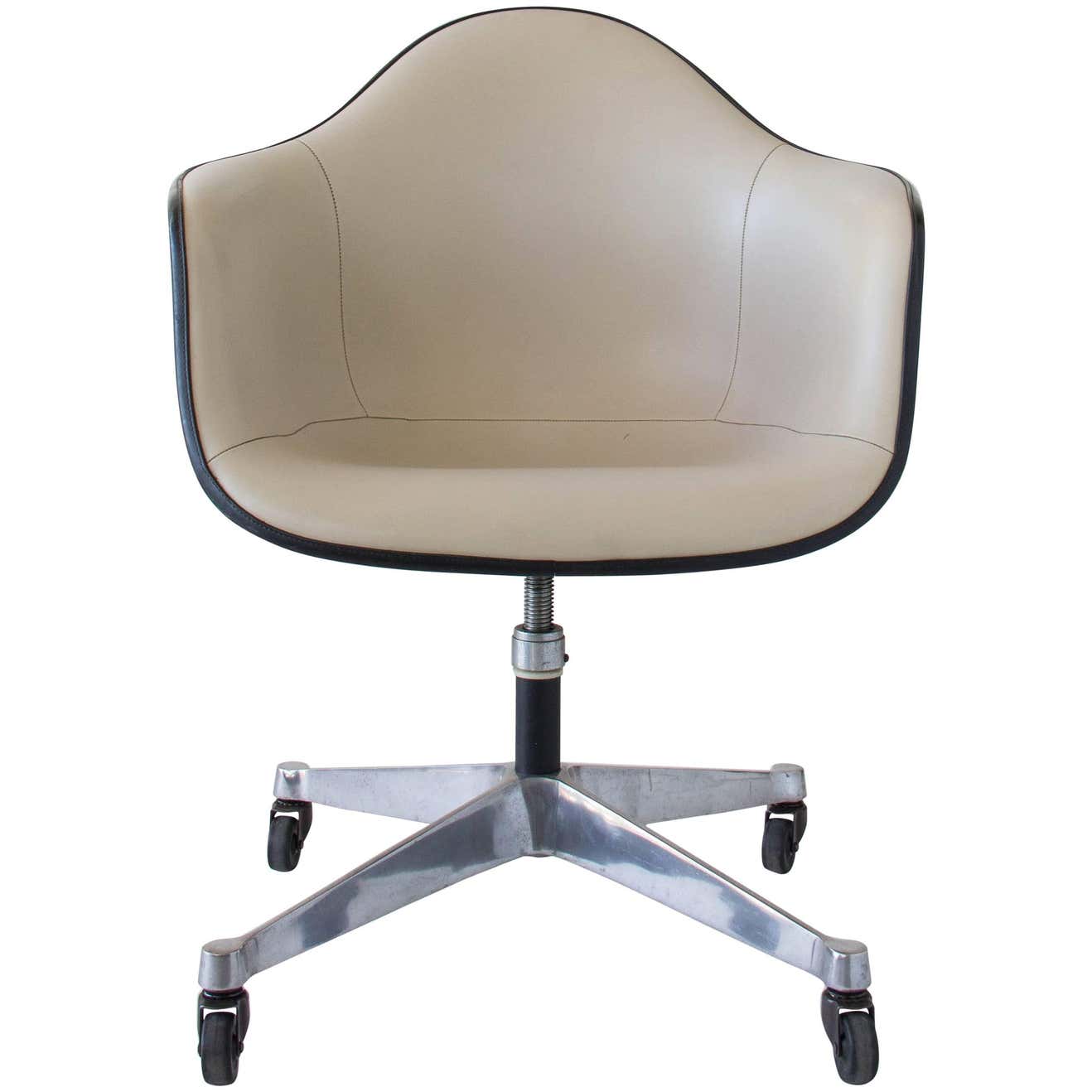 Ray and Charles Eames Wheeled Shell Chair with Vinyl Cover at 1stDibs ...