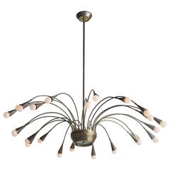Stilnovo Brass Chandelier, circa 1950 12