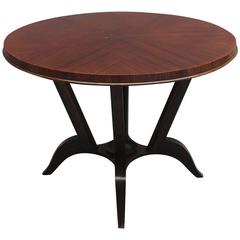 French Art Deco Rosewood Gueridon with a Four Curved-Leg Pedestal 7