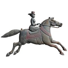 Antique Cast Iron Horse and Rider Cincinnati Stove Works Trade Sign