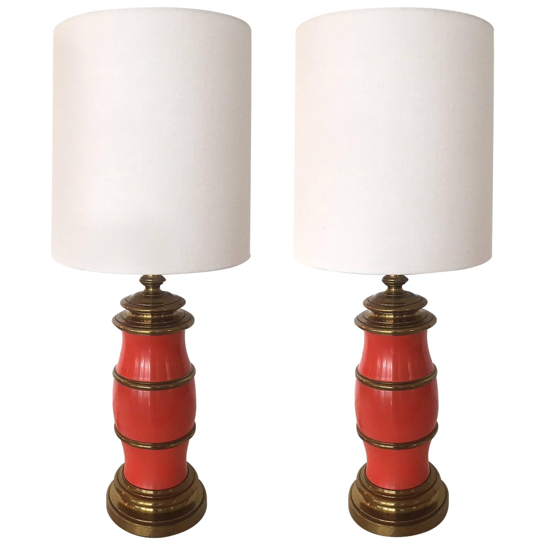 Luxe Pair of Mid-Century Modernist Lamps by Stiffel
