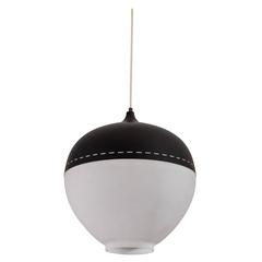 Satin Glass and Perforated Metal Pendant by Stilnovo