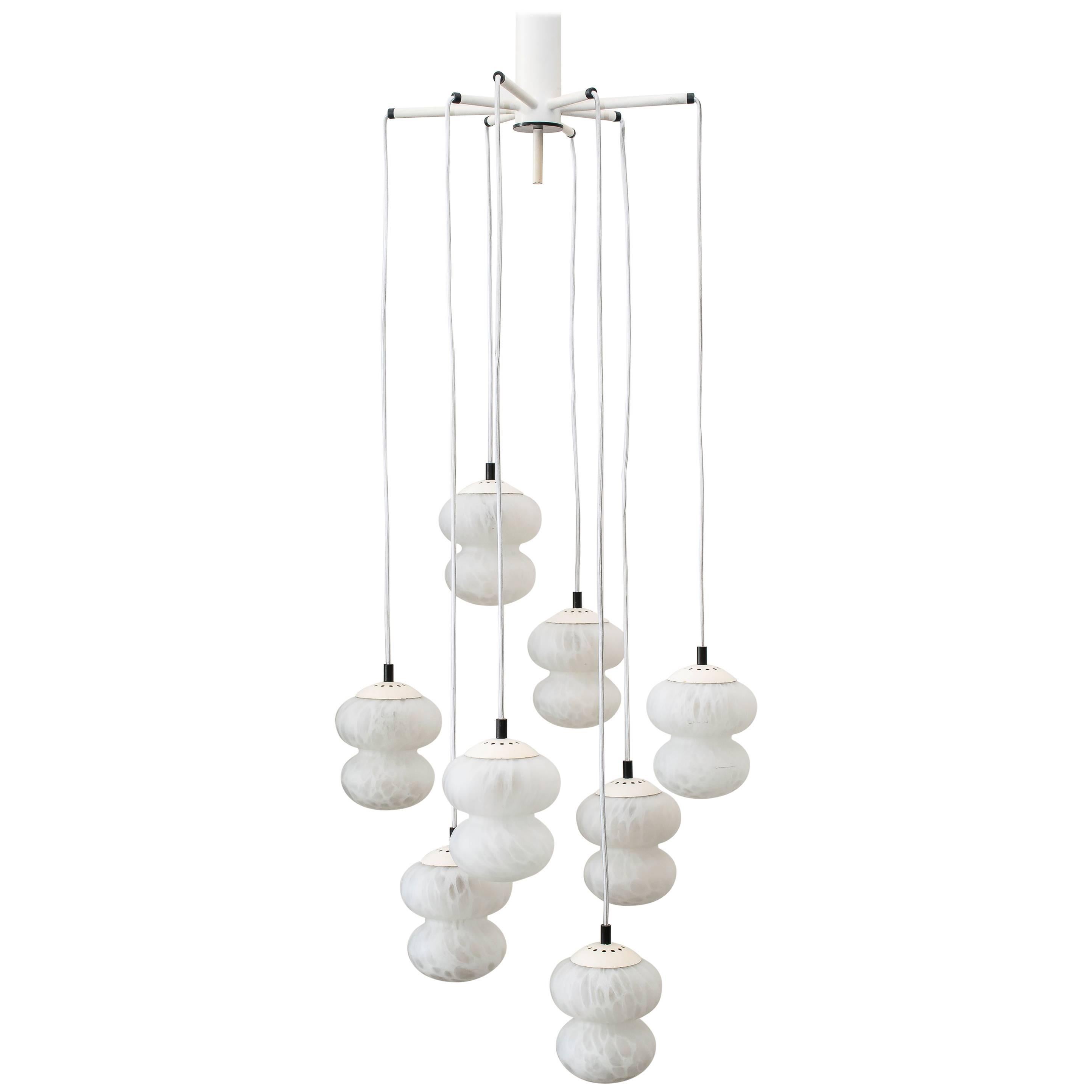 Hanging Lamp with Beautiful Glass Shades For Sale